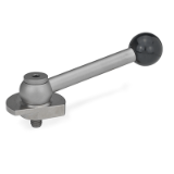 GN 918.7 - Clamping Bolts, Stainless Steel, Downward Clamping, with Threaded Bolt, Type KV with ball lever, angular (serration)