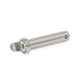 GN 2342 - Stainless Steel-Assembly pins, Type E, with washer with eyelet, Identification no. 2 with cross hole for spring cotter pin GN 1024