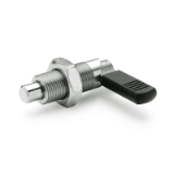 GN 612 NI - Stainless Steel-Cam action indexing plungers, Type BK with plastic cover, with lock nut