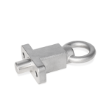GN 722.5 - Indexing Plungers, Stainless Steel, with Flange for Surface Mounting, without Rest Position, Type A with pull ring
