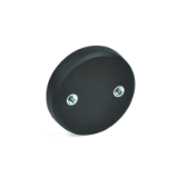 GN 51.6 - Retaining magnets, disc-shaped, with 2 female thread, with rubber jacket