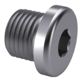 DIN 908 - Hexagon socket screw plugs with collar, cylindrical thread