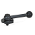 GN 918.2 - Clamping Bolts, Steel, Downward Clamping, with Threaded Bolt, Type GV with ball lever, straight (serration)