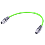 M12 X-cod st/st m/m PUR Green 10m