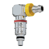 PTKV - 90° Straight valved plug for push-lock hose