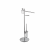 AV086G - Ständer mit 2 Handtuchhalter, Seifenspender und Seifenhalter aus transparentes Glas, Toilettenpapierhalter und WC-Bürstengarnitur