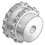 Double sprocket 1/2 x 5/16" - Double sprockets 1/2 x 5/16", suitable for two running side by side single roller chains according to DIN 8187 or ISO / R 606
