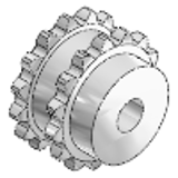 Double sprocket 5/8 x 3/8" - Double sprockets 5/8 x 3/8", suitable for two running side by side single roller chains according to DIN 8187 or ISO / R 606