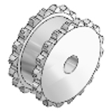 Double sprocket 3/8 x 7/32" - Double sprockets 3/8 x 7/32", suitable for two running side by side single roller chains according to DIN 8187 or ISO / R 606