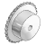Kettenrad - 3/8 x 7/32" aus Stahl, für Rollenkette nach DIN 8187 - ISO/R 606, gehärtet ( vorgebohrt )
