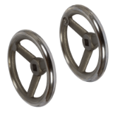 DIN950-GG-V/A-V/G - Spoked Handwheels DIN 950 with Smooth Rim and Slanted Spokes, with Square Hole