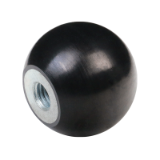 DIN319-E-NBR - Ball Knobs DIN 319 from Rubber NBR, Version E, with Thread