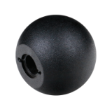 DIN319-M-PA-ZAS - 球形旋钮 DIN 319 PA形式M，由塑料制成，用于敲击