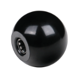 DIN319-L-PF31-ZAS - 球形旋钮 DIN 319 PF 形式 L，由塑料制成，用于敲击