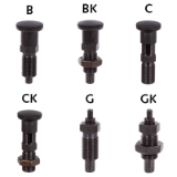 MAE-RB-817-STBR - Indexing Plungers 817, Steel, black oxide finish, Version B, BK, C, CK, G and GK