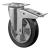 MAE-TR-LR-FS-EVS - Transport castors, swivel castors with brakes and perforated plate, elasticated solid rubber wheel black