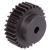MAE-STZR-M1-POM-SW - Spur Gears Made from POM black, with One-Sided Hub, Module 1, Tooth Width 15 mm