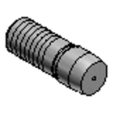 KFPBNA, GKFPBNA, SKFPBNA, CKFPBNA, MKFPBNA, MGKFPBNA, MCKFPBNA - Locating Pins Large Head Round Tapered Type DP Tolerance, R Selectable - Male Thread