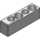 UKSBJ, UKCBJ, UKUBJ, UKS2BJ, UKC2BJ, UKU2BJ - 支承块(2个斜面) R/L组件 - 2个定位孔・2个通孔型 -