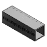 FGSTAQ - Montanti per supporti -Lunghezza barra cava squadrata configurabile, graduata-