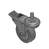 HSMAS - 铝合金型材用脚轮 - 橡胶轮型-带挡块