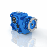 B - Helical bevel geared motor cast iron series fitted for motor coupling version PAM with sleeve