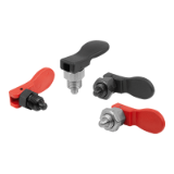 03090-30 - 钢制或不锈钢 短型锁紧柱塞，带塑料偏心把手