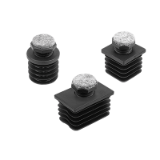 27799-15 - Adjustment plugs, plastic with felt glide surface for round and square tubes