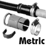 Connessione per tubo metallico metrico
