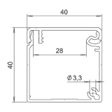 Aluminium profile KK-40x40 - Aluminium cable duct profile system