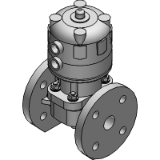 F TYPE Pneumatic DIAPHRAGM VALVE, Double Action (Flange) - DIN/ISO
