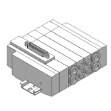SS5X5-45F - Electroválvulas de 5 vías / Montaje apilable / Montaje en placa base / Multiconector sub-D