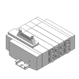 SS5X5-45P - Electroválvulas de 5 vías / Montaje apilable / Montaje en placa base / Cable plano