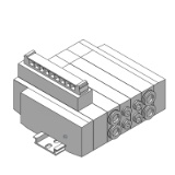 SS5X5-45T - Electroválvulas de 5 vías / Montaje apilable / Montaje en placa base / Bloque terminal de bornas