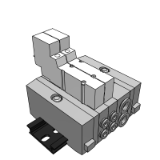 SS5Y3-45 - Base Mounted Manifold Assembly Stacking Type/DIN Rail Mounted/Individual Wiring