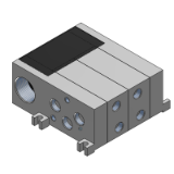VV5FS4-01T - Elettrovalvola a 5 vie / Base montata / Plug-in - con box morsettiera