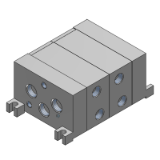 VV5FS4-10 - Elettrovalvola a 5 vie / Base montata / Non plug-in - Connettore DIN