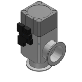 XLDV - Aluminum High Vacuum Angle Valve/With Solenoid Valve/2-Step Control,Single Acting/Bellows Seal,O-ring Seal