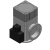 XLFR - Válvula en ángulo para alto vacío en aluminio / Con válvula de derivación / Normalmente cerrada / Junta tórica