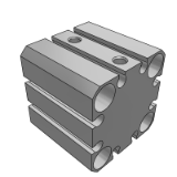 CQSM - 带润滑保持机能/薄形气缸/标准形: 複動・片ロッド