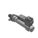 CVM3K - 밸브부착 에어실린더／로드회전방지형：단동・전진, 후진