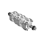 CA2K/CDA2K-XC10 - Dual Stroke Cylinder/Double rod type/Non-Rotating