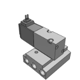 VV5K3-40 - Manifold type/Base mounted/Common SUP/ Common EXH/Type40: Base mounted (A,B port bottom ported)