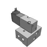 VV5K3-42 - 集装型/底板配管型用/共通SUP 共通EXH/42型:底板配管型用(A、B通口侧配管)
