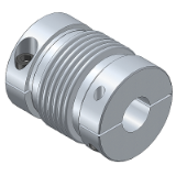 WK4-E - Metal Bellow Coupling with clamping hub - stainless steel version