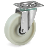 SRP/NL - Polyamide 6 solid wheels charged with glass fiber, swivel top plate bracket type "NL"