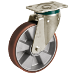 TR powerhigh polyurethane wheels with aluminium centre, heavy-duty brackets type (PT)