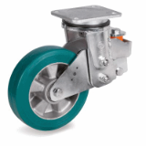 SRP/EES MHD - “TR-ROLL” polyurethane wheels, aluminium centre, swivel top plate electrowelded sprung-loaded bracket type EES MHD