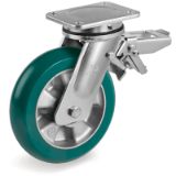 SRP/EE MHD FR - "TR-ROLL" polyurethane wheels with ergonomic round profile, aluminium centre