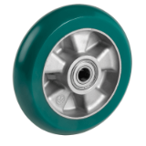 62ERCC - "TR ROLL" polyurethane wheels with ergonomic round profile, aluminium centre with bearing